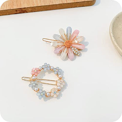 Hair Clip, 20PCS Rhinestone Flower Hair Clip Bobby Pin, Bling Crystal Love Pins Handmade Metal Headwear Hair Clips for Women's and Girls' Hair Accessories | 20PCS,Handmade metal headwear Hair clips Hair clips for women's and girls' hair accessories - colo