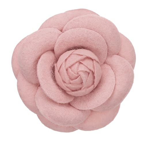 PATIKIL Camellia Flower Brooches, Vintage Fabric Flower Brooches Handmade Floral Pins for Women Hat Dress Shirt Tie Corsage - color: Pink