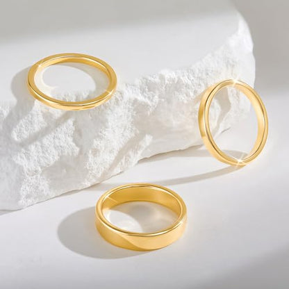 Cicy Bell Stackable Rings for Women 18K Gold Plated Non Tarnish Ring Set | Dainty Cubic Zirconia,Promise Wedding Engagement Rings, Statement Thin Rings,Trendy Jewelry Gifts - color: Gold-Style E, size: 6