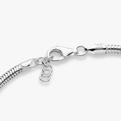 Miabella Italian Solid 3mm Snake Chain Bracelet for Women Men, Made in Italy | Fine Jewelry, Made in Italy - style: Length 6.5 Inches + 0.5 Ext.(women's XX-Small)