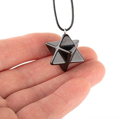 Shungite Pendants - Various Geometric Shapes - Authentic Stone - Certified - style: Merkaba