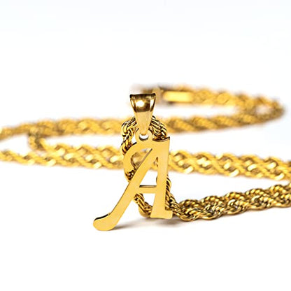 Initial Charms Gold Initial Pendant 14k Gold Letter Charm Name Pendant for Women and Men - style: Gold A