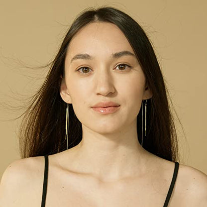 14K Gold Plated Threader Dangle Earrings Long Tassel Earrings Wedding Prom Earrings for Women Bridal - style: chain
