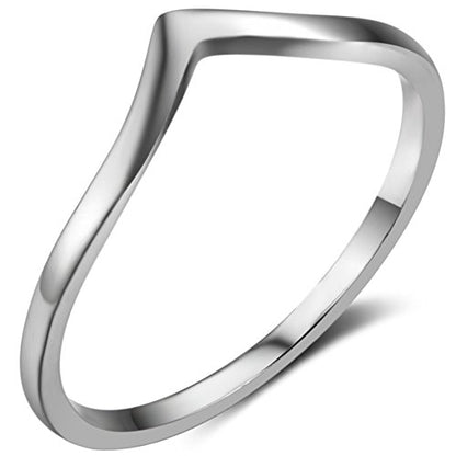 Jude Jewelers Stainless Steel Pointed Chevron Classical Simple Plain Statement Promise Ring - color: Silver