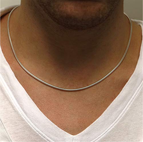 925 Sterling Silver Snake Chain Necklace - 2MM, 3MM, 4MM, 5MM Round Solid Silver Chains - Flexible, Men and Women's Jewelry - Made In Italy - style: 2MM