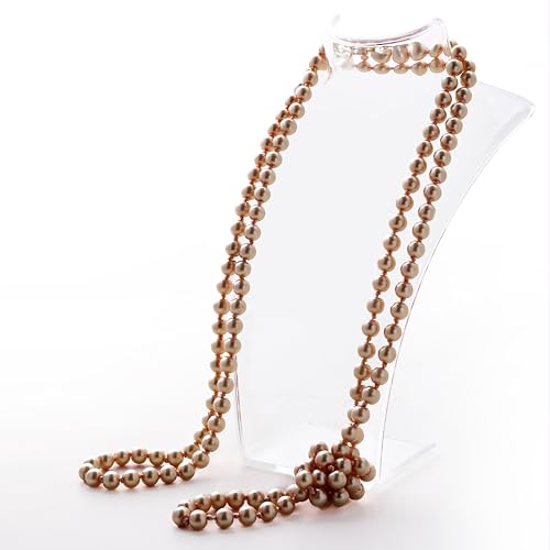 BABEYOND Long Pearl Necklace Faux Pearls Necklace Set Beaded Long Pearls Necklace 1920s Gatsby Costume Jewelry - color: Champagne