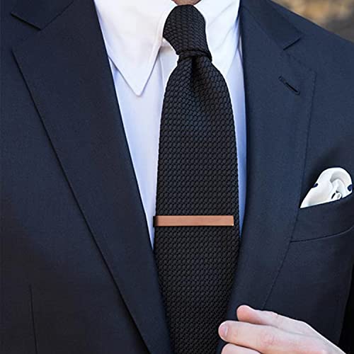 HAWSON Skinny Tie Clip Bar Set, 2 Inch Tie Clip for Men - Wedding, Meeting, Party Gift Set - color: 4 pcs Brushed Coffee