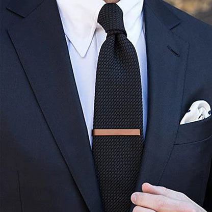 HAWSON Skinny Tie Clip Bar Set, 2 Inch Tie Clip for Men - Wedding, Meeting, Party Gift Set - color: 4 pcs Brushed Coffee