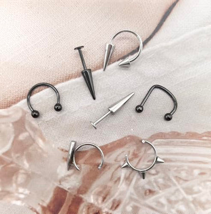 36Pcs 16G Stainless Steel Lip Rings for Women Men Snake Bite Piercing Labret Jewelry Monroe Barbell Spike Nose Stud