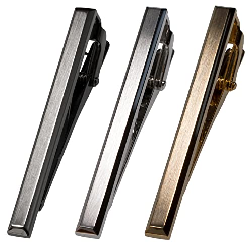 [TAVARAT] Tie Clip Tie Clips for Men Black Silver Light Gold Tie Bar Tie Pin Tps-163 - style: 3set