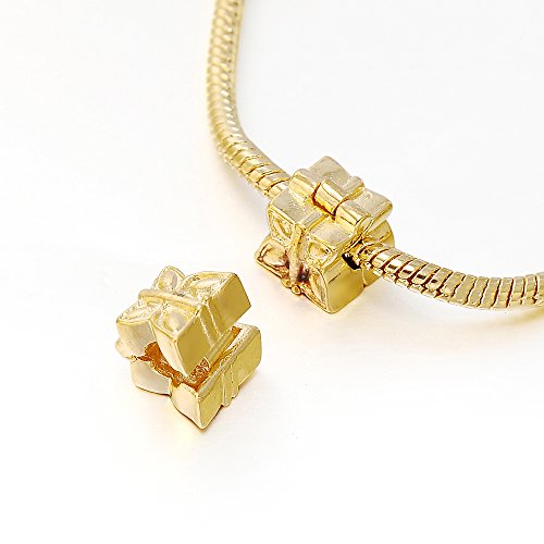 RUBYCA 20pcs Gold Color Clip Lock Stopper Clasp Beads DIY fit European Charm Bracelet Model 080 - color: Model 080 Gold Plated, size: 20 PCS