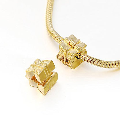 RUBYCA 20pcs Gold Color Clip Lock Stopper Clasp Beads DIY fit European Charm Bracelet Model 080 - color: Model 080 Gold Plated, size: 20 PCS