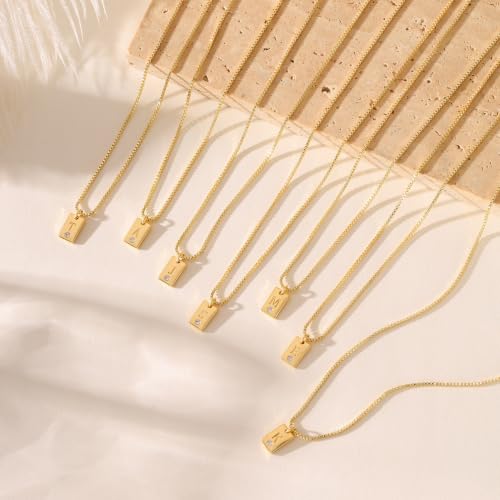 Initial Necklace for Women, Dainty 14K Letter Gold Necklace Choker Name Necklaces Simple custom Initial Necklaces for women Personalized gold Jewelry Gift - color: A