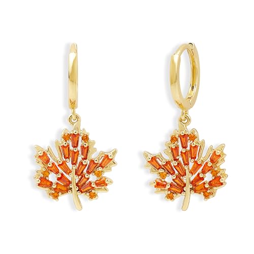 Jean Beau Drop Hoop Earrings for Women, Fasion Jewelry Gift - color: Maple