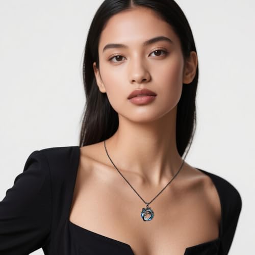 Sterling Silver Halloween Necklace Gothic Jewelry Gifts for Women Men - style: Bat