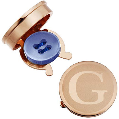 HAWSON Men's Letter Initial Button Cover Cufflinks Letter Rose Gold/Silver Suitable for Formal Business Shirt Letter A-Z - color: Rose Gold Color - G