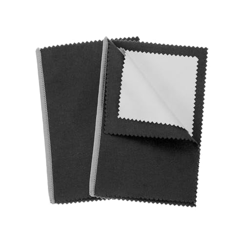 PATIKIL 5.9"x7.9" Jewelry Cleaning Cloth, 2 Pack Double-Sided Fleece Polishing Cloth for Gold, Silver and Jewelry, Black - color: Black, size: 5.9"x7.9"