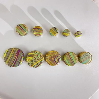 Rainbow Stone Double Flare Ear Plugs Tunnels Natural Organic Stones Expander Ears Piercing Stretcher Gauge Plug for Women Men Fashion Body Jewelry - color: 6mm(2g)
