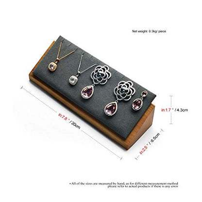 Oirlv Solid Wood Jewelry Display Stand Necklace Pendant Earring Showcase Organizer Triangular Plane Display(Grey Triangular Necklace Holder) - color: Grey Triangular Jewelry Display Stand