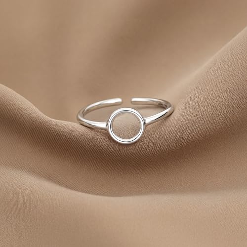 LeCalla 925 Sterling Silver Minimalist Toe Rings Set of Toe Ring Lightweight Simple Antique Open Adjustable Toe-Rings Beach Foot Jewelry Set for Women - color: 11. Open Circle (1 PCS)