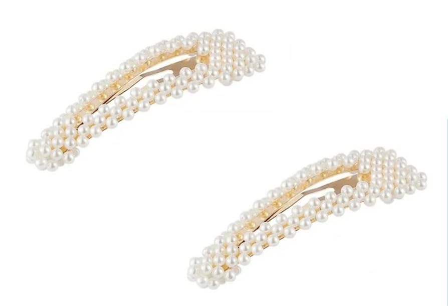 Pearl Hair Clips for Women, Snap Pearl Hair Clips and Barrettes, Stylish Hair Accessories for Daily Wear, Parties and Weddings, Elegant Design