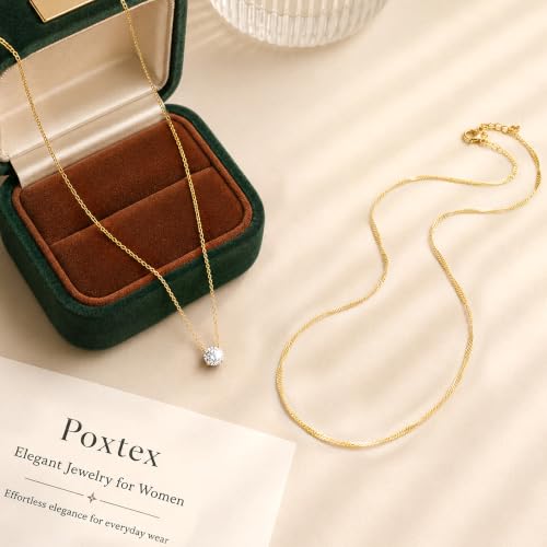 Layered Dainty Necklaces for Women Set, 14K Gold Silver Plated Choker Chain Simple Pendant Necklace Stackable, Trendy Prom Jewelry Gifts for Women - color: Diamond5-Gold