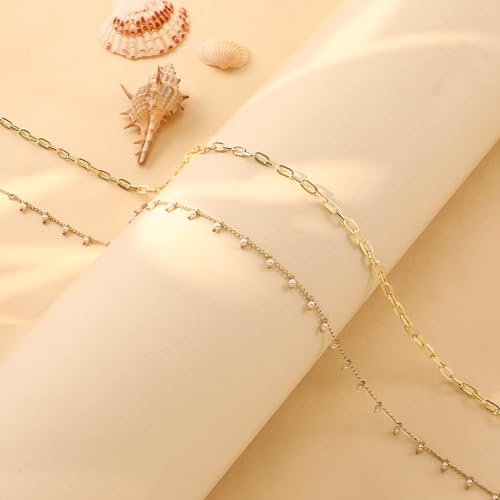 14K Gold Plated Waist Chain for Women Layered Waist Beads Belly Chain Belt, Waterproof Summer Beach Body Jewelry for Bikini, Festival Vacation Accessories for Women - style: Pearl Tassel-Gold