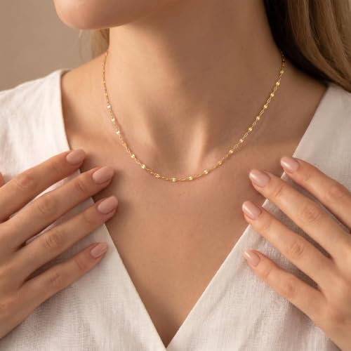 Robaice Necklaces for Women, 14K Gold/Silver Plated Chain Necklace | Dainty Paperclip Cuban Chain, Choker Necklace for Women, Non Tarnish Jewelry Gifts Trendy - color: Gold Paperclip Chain