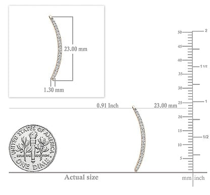 Dazzlingrock Round White Natural Diamond Crawler Climber Earrings | 0.18 Ctw | Women - color: Rose Gold, size: 10K - Metal Stamp