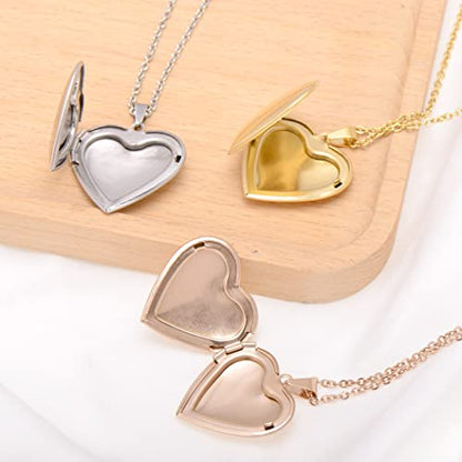 Paialco Heart Shaped Locket Pendant Necklace for Women - color: Silver-Smooth