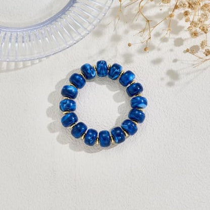 Bead Bracelet for Women Vibrant Color Resin Beads Bracelets Elastic Stretch Chunky Bracelet Boho Summer Beach Vacation Jewelry - color: Color 4
