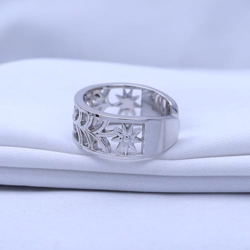 Adjustable Flower Toe Ring for Women | Metal: Sterling Silver - color: white-gold