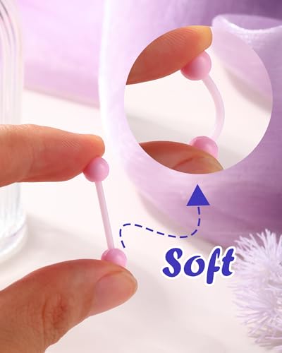 Jewseen 5PCS Tongue Barbells 14G Acrylic tongue piercing jewelry Candy Color tounge bars tongue piercing jewelry tongue rings for women - color: Purple