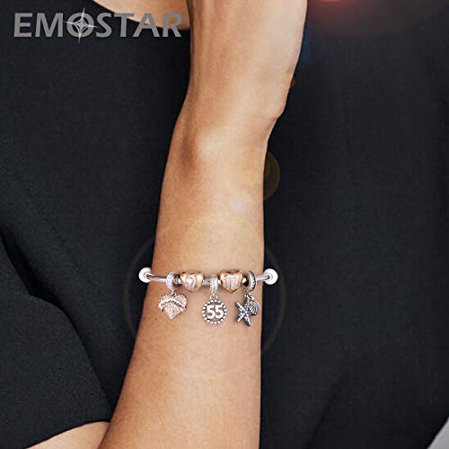 EMOSTAR Jan-Dec Birthstone Charms fits European Birthday Bracelet, Dangle 925 Sterling Silver Heart Shaped Pendant with 12 Months Birthstones, Gifts for Mom/Women - color: November Birthstone