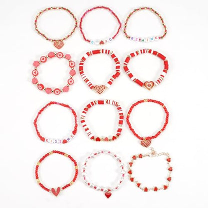 Twinfree Bohemia Beaded Bracelet for Women, Polymer Clay Stretch Bracelets - color: color 54