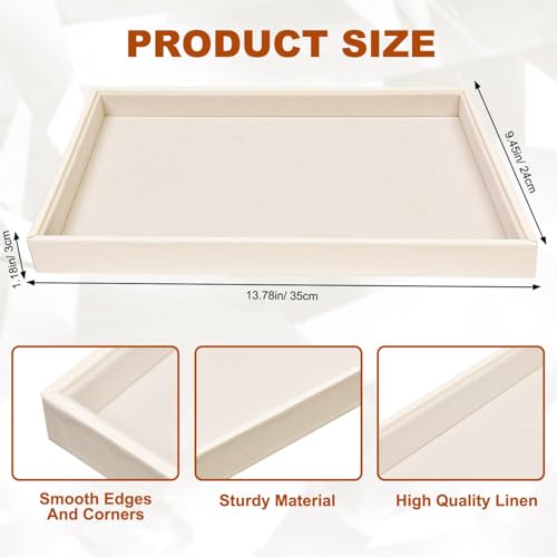 Beige Velvet Jewelry Tray for Drawers Jewelrys Display Tray Stackable Jewelry Organizer Trays for Necklace Bracelet Ring Watch (1 Pack) - color: Beige