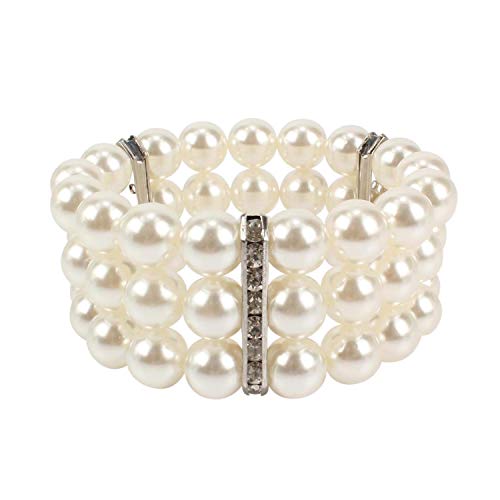 KOSMOS-LI Large Multi Layer Faux Pearl Strand Costume Jewelry Sets For Women Stocking Stuffers - color: Ivory