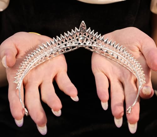 Wedding Crystal Tiara for Women Elegant Bridal Pearl Rhinestone Crown Swan Queen Princess Costume Crown Star Crystal Headpiece Accessory for Cosplay Birthday Party - color: Pearl 3
