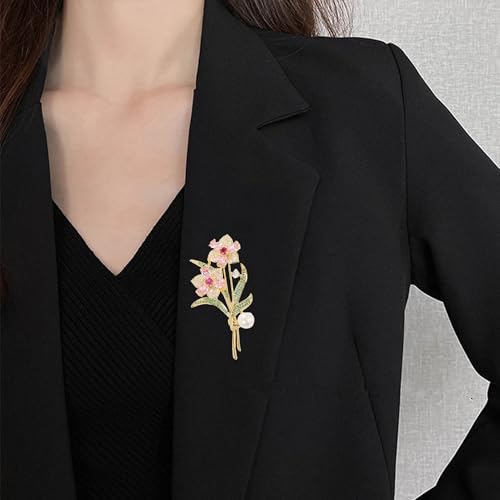 Anmpab Rhinestone Rose Flower Brooch for Women Sparkling Crystal Floral Broach for Blazer Dress Jacket Coat Lapel Wedding Prom Accessory