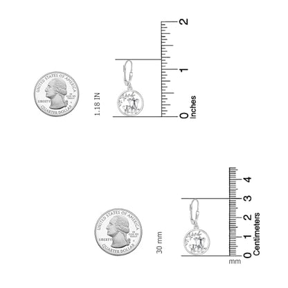 LeCalla 925 Sterling Silver Drop Earrings | Lever-Back Drop Earrings | Hypoallergenic Silver Teardrop Leverback Dangle Earring for Women Jewelry Gifts - color: Elephant Family-30MM