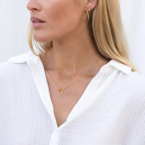 MTMY Gold Moon Pendant Necklace for Women,14K Gold Plated Dainty Chain Crescent Moon Sun Star Necklace Jewelry - style: shining star