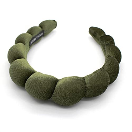 Fashion Headbands for Women Padded Fabric Hair Bands Wide Velvet Non Slip Headband Hair Accessories for Women Girls, Leaf Green - color: Leaf Green