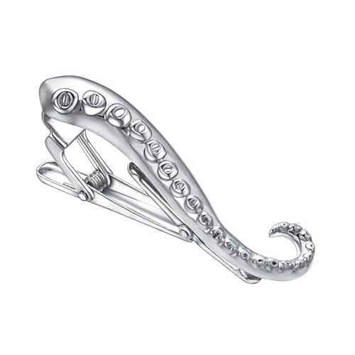 Yoursfs Novelty Marine Animals Tie Clip for Men Shark Whale Unique Cool Personalized Business Tie Bar Pin Jewelry for Valentine's Day Gifts - style: Unique Octopus