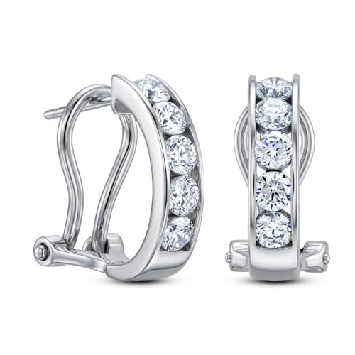 LeCalla 925 Sterling Silver Stud Earrings for Women | Pierced Omega Back Earring | Omega Earrings Jewelry Gift for Her, Wife | Daily Wear & Special Occasion Earring - color: Omega Back 11