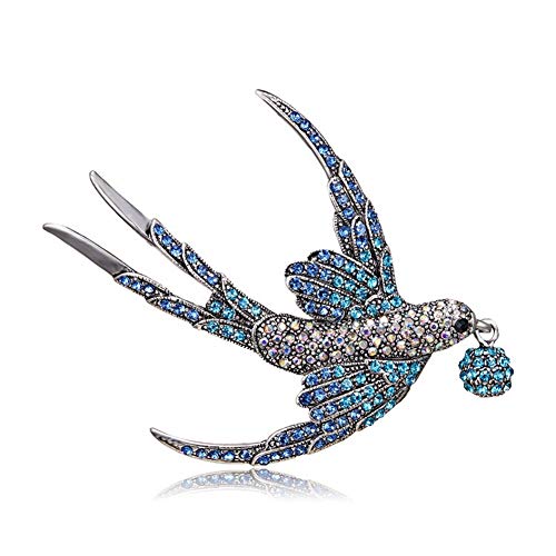 Lovely Crystal Swallow Brooch Pins, AILUOR Elegant Rhinestone Animal Bird Collection Custom Accessories Wedding Brooches Lapel Pin Jewelry Gifts Women