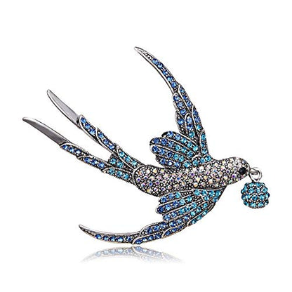 Lovely Crystal Swallow Brooch Pins, AILUOR Elegant Rhinestone Animal Bird Collection Custom Accessories Wedding Brooches Lapel Pin Jewelry Gifts Women