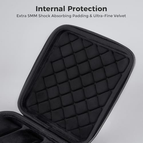 ProCase 6-Slot Travel Watch Case for Men, Hard Shell Storage Box -Black | Travel Watch Box for Watch Bracelet Accessories, Zippered Organizer Bag Fathers Day Gift for Dad - size: 6 Slots