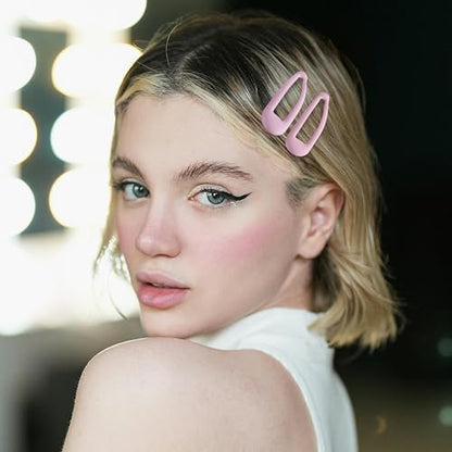 Small Hair Barrettes For Women No Slip Metal Snap Clips For Thin And Fine Hair,Matte Light Pink,20 PCS,1.97 x 0.5 Inch. - color: Matte Light Pink
