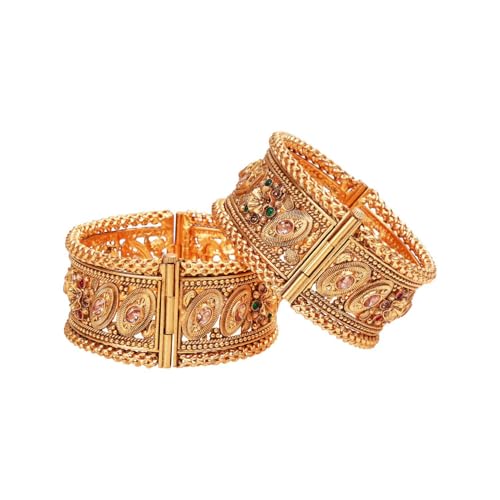 Efulgenz Indian Bridal Jewelry for Wedding Big Broad Bangles Bracelet - size: 2-6