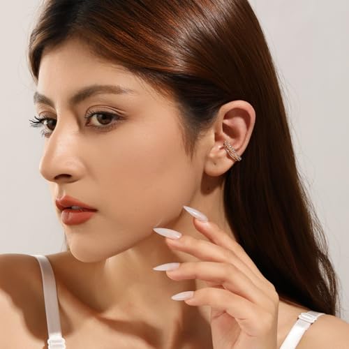 Ear Cuff for Women,Non Piercing Huggie Ear Cuff Earrings | Non Piercing Vintage Adjustable Ear Cuff Earrings Clip On Cartilage Ear Jewelry - style: Gold